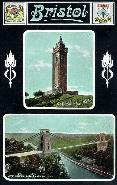 Bristol - Cabot Tower and the Clifton Suspension Bridge
