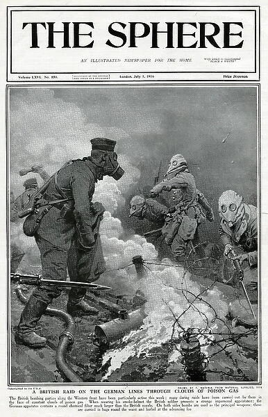 British raid on German lines through poison gas