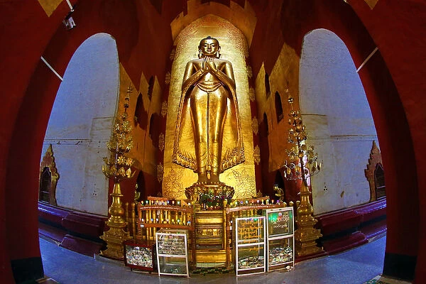 Buddha statue in Ananda Pagoda Temple in Old Bagan, Myanmar