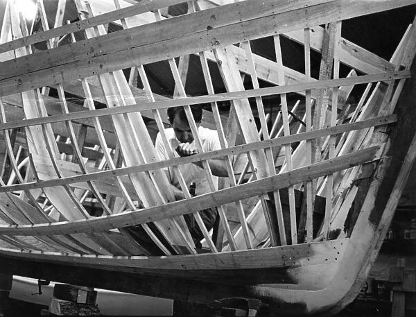 Building a fishing boat, St Ives, Cornwall