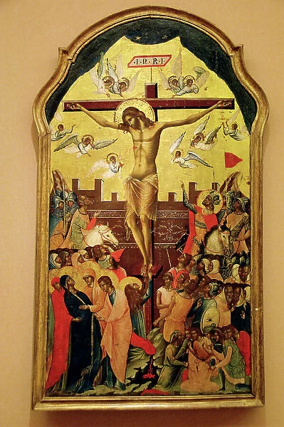 Byzantine Icon. Crucifixion. XIV century
