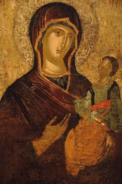Byzantine icon. Virgin of Tenderness. XV century. Greece