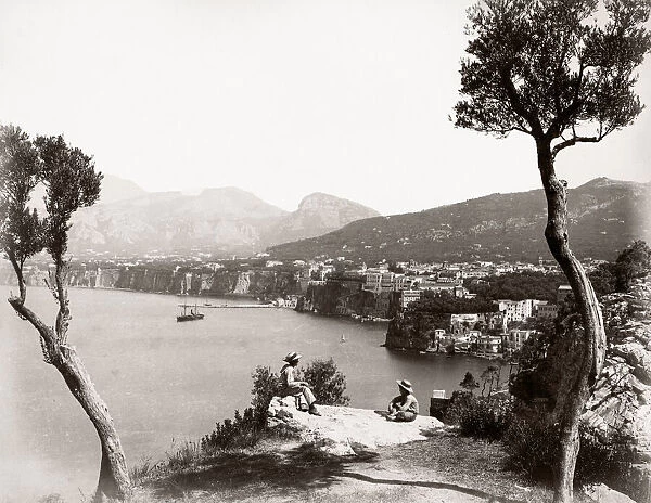 c. 1880s Italy - Amalfi coast Sorrento - hotels and beach