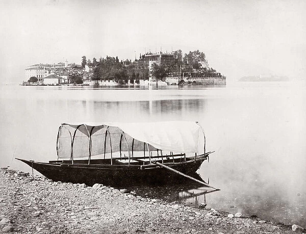 c. 1880s Italy - boat at Isola Bella, Lake Maggiore