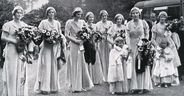 Cambridge-Abel Smith Balcombe wedding, 1931 - bridesmaids