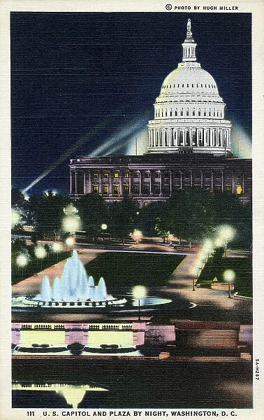 US Capitol and Plaza by night - Washington, D. C. USA