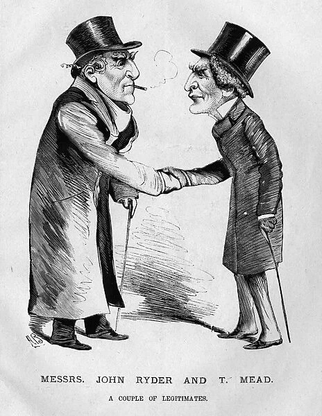 Caricature of John Ryder and Tom Mead, English actors
