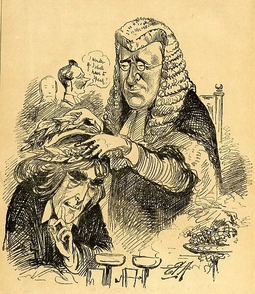 Cartoon, Henry Irving crowned with a laurel wreath