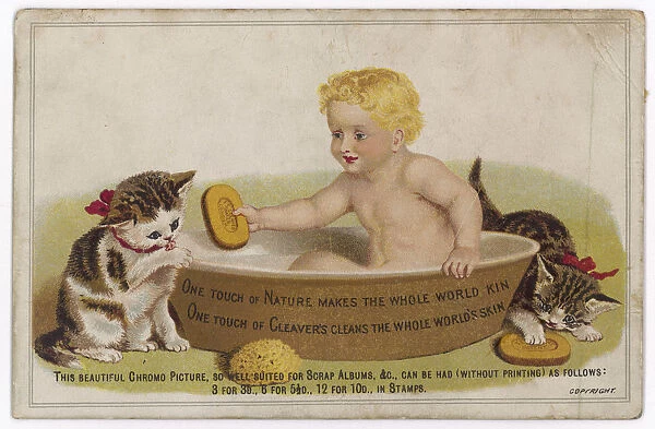 CHILD IN BATH AND CAT