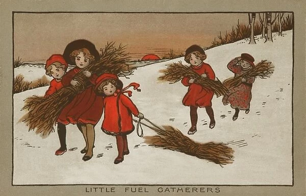 Children gathering firewood by Ethel Parkinson