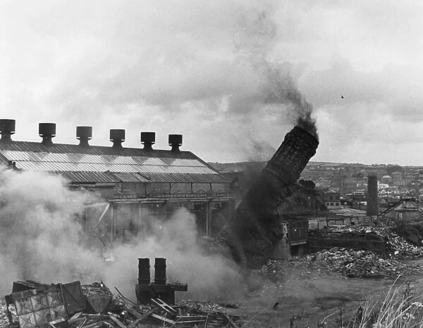 Chimney demolition at Hayle, Cornwall