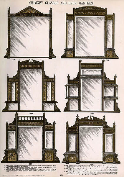 Chimney glasses and over mantels, Plate 198