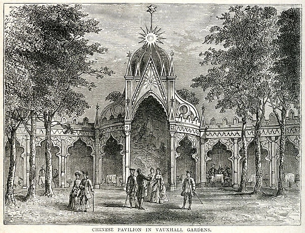 Chinese Pavilion in Vauxhall Gardens 1849