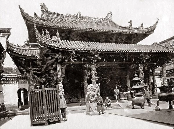 Chinese temple, Shanghai, China circa 1890