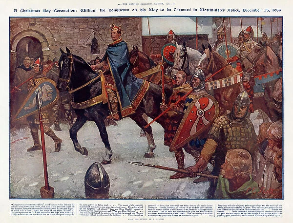 A Christmas Day Coronation: William the Conqueror rides to Westminster Abbey to receive the Crown of England - December 25, 1066 Date: 1066