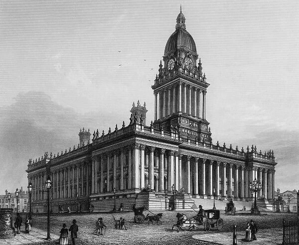 LEEDS. The Town Hall at Leeds, Yorkshire Date: circa 1860