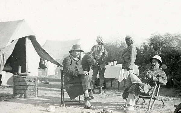 Colonial Hunting Party in camp