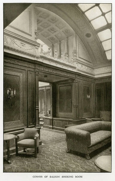 The Cunard Liner RMS Mauretania - Saloon Smoking Room