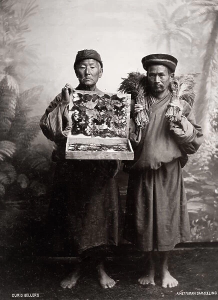 Curio sellers, probably Tibetan, northern Inida
