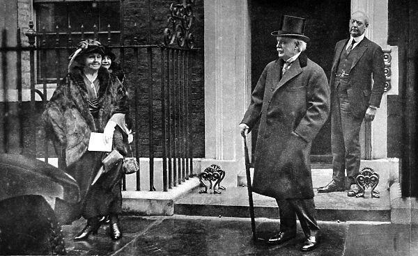 David Lloyd George leaving Downing Street