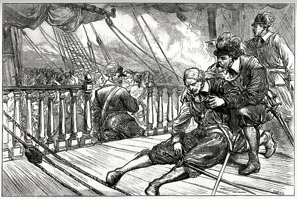 Death of Admiral Maarten Van Tromp during the Battle of Scheveningen, 31 July 1653