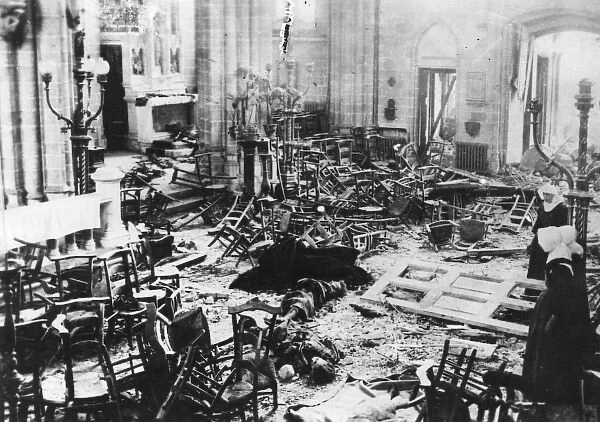 Devastation during bombing, Ostend, Belgium, WW1