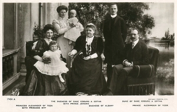 Duke of Saxe-Coburg Gotha and Prince of Teck with Family