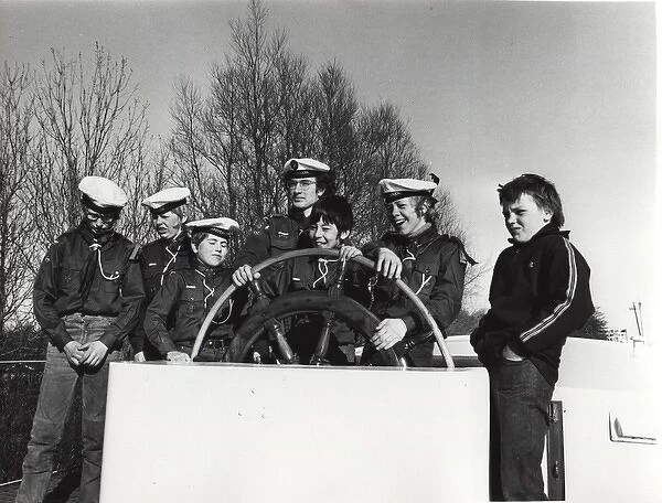 Dutch sea scouts at the wheel, Holland