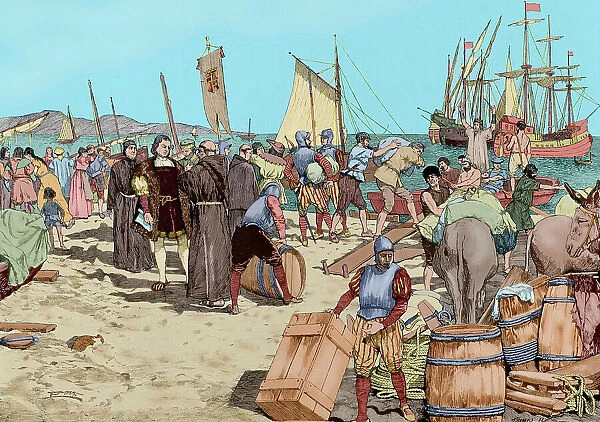 Embarkation of Christopher Columbus at Palos de la Frontera