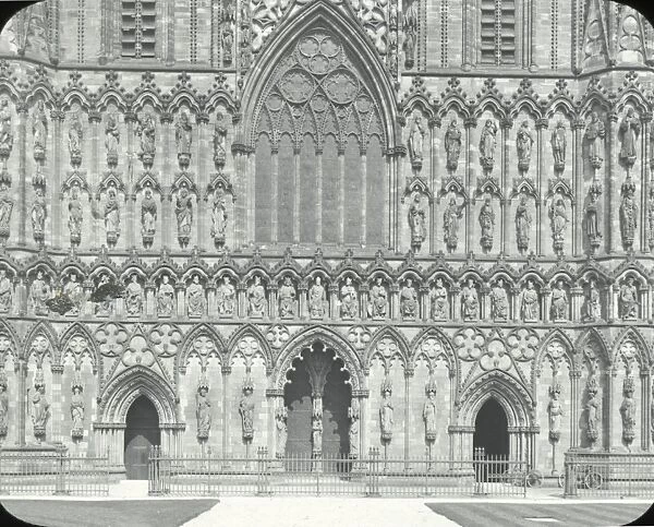 English Cathedrals - Statue, west front Lichfield