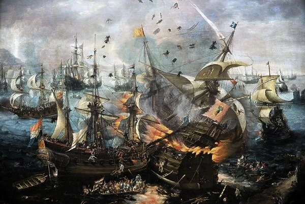 The Explosion of the Spanish Flagship during the Battle of G