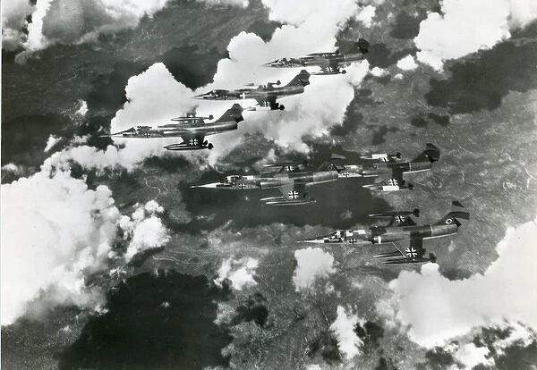 Six F-104G Starfighters of the Luftwaffe