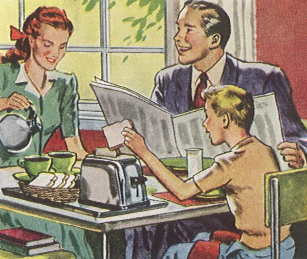 Family Breakfast Scene Date: 1948