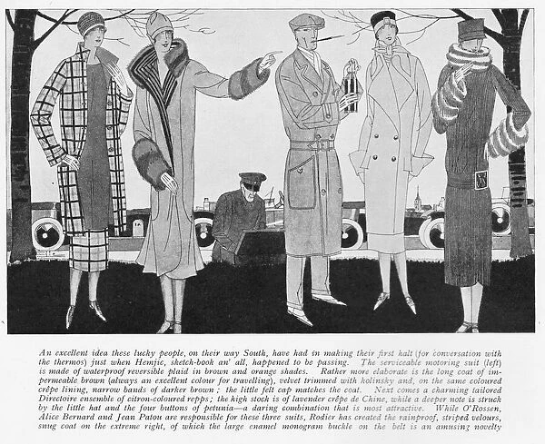 Fashion sketches by Hemjic enroute to the Riviera, 1925