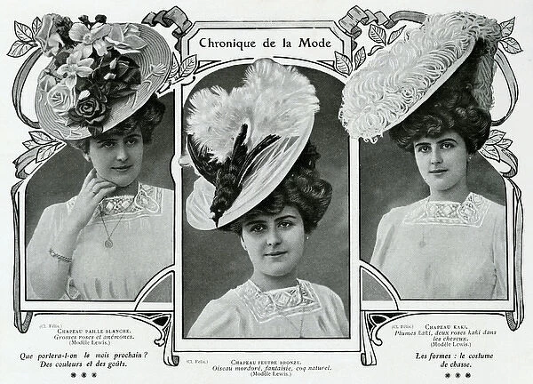 Fashionable hats of 1906