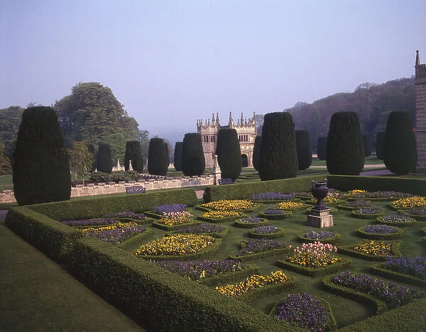 Formal garden and gatehouse, Lanhydrock House, Cornwall