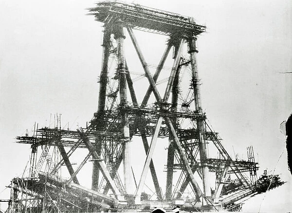 Forth bridge during construction, c. 1883