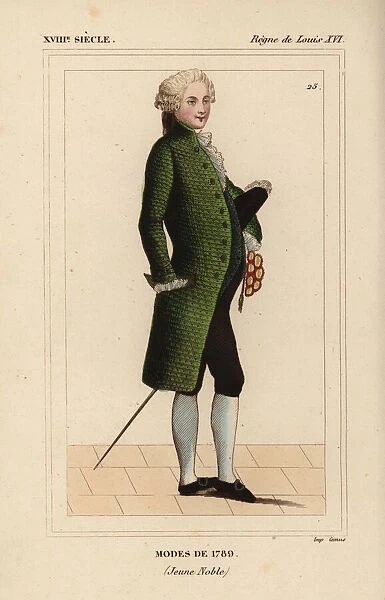 French mens fashions of 1789 (young nobleman)