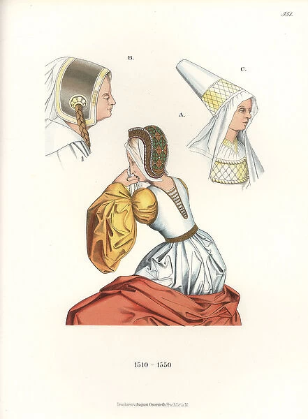 German womens headdresses, 1510-1550