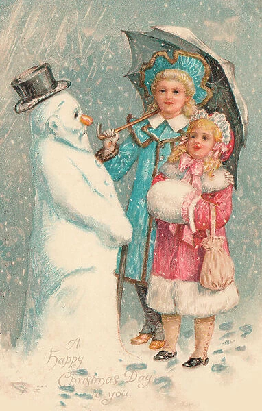 Girls and Snowman