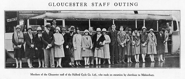 Gloucester staff outing by charabanc - Halford Cycle Co. Ltd