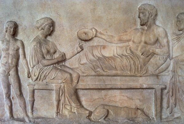 Greek art. Classical period. Grave stele. Relief. Funerary b