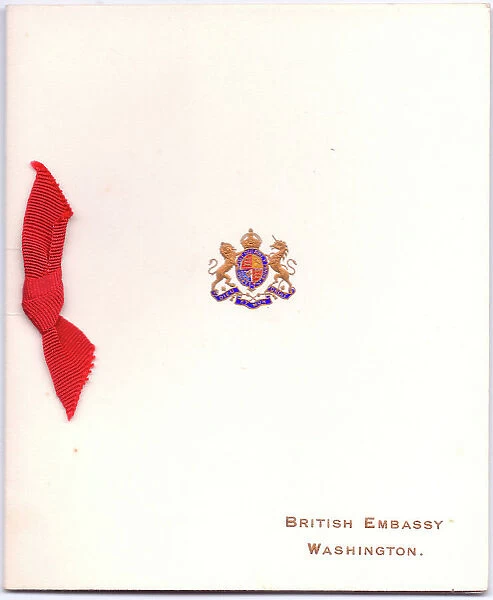 Greetings card, British Embassy, Washington, USA