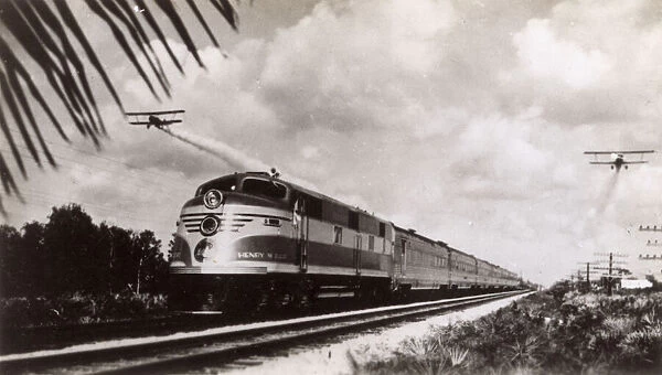 Henry M Flagler Streamliner train approaching Miami, USA