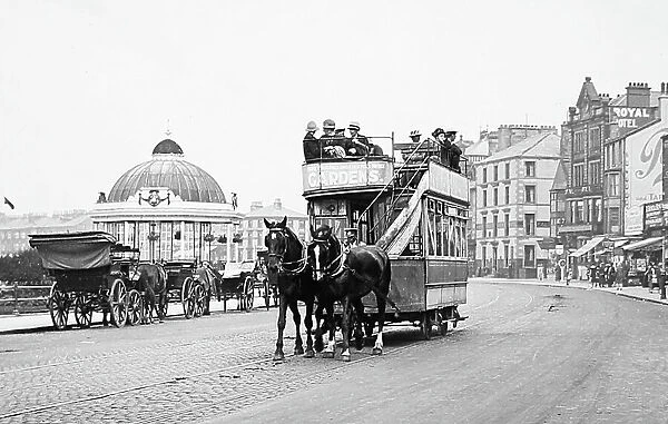 Horse tram, West End Gardens, Morecambe, early 1900s