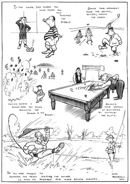 The Huns in Sport by H. M. Bateman, WW1