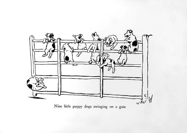 Illustration by Cecil Aldin, Ten Little Puppy Dogs