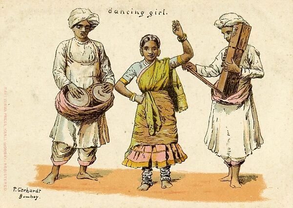 India - Indian Dancing Girl and Musicians