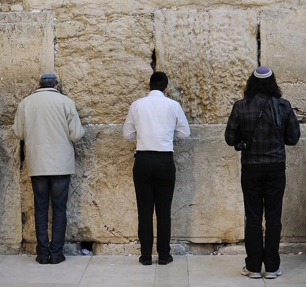 Jews praying at the Western Wall. Jerusalem. Israel