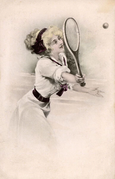 A Jolly Tennis girl volleys home another winner